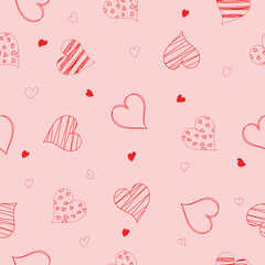 Heartpattern on pink background for card,wrapping paper,wallpaper,gift box.Love,vector illustration.