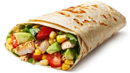 Delicious Chicken Burrito with Fresh Ingredients