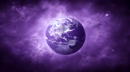 Obraz premium Illustration Purple Earth Space Stars Galaxy Universe Cosmic Background