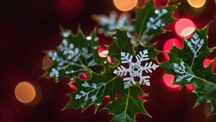 christmas decoration on red background