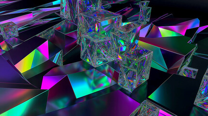 Obraz premium 3D Liquid holographic elements. Various elements for the design