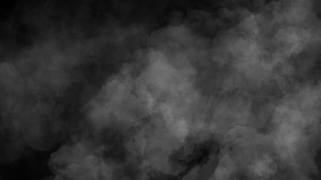 Gray and white smoke against dark background.