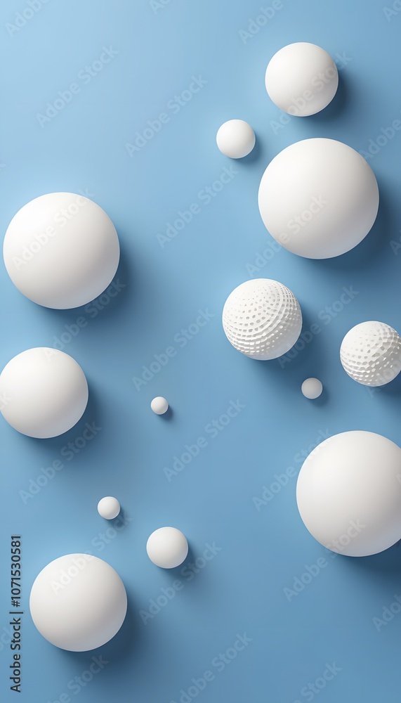 Aufkleber elegant 3d abstract background with blue and white color scheme featuring simple shapes like spheres