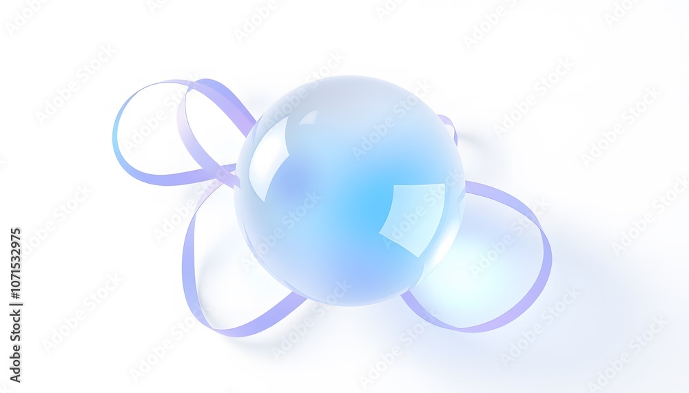Aufkleber captivating 3d render of an abstract futuristic element featuring a glass sphere surrounded by grace