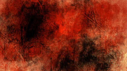 Red and black textured background, faded and worn.