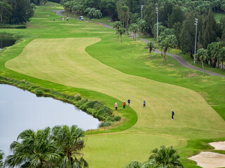 Fototapeta premium landscape view of golf course in Taiwan.