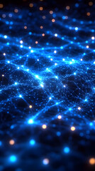 Obraz premium Abstract Background - Network Connections and Glowing Nodes Illustration