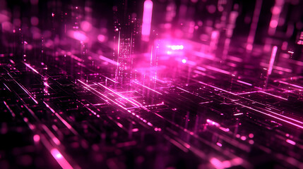 Obraz premium 3D Abstract Background - Pink Data Stream