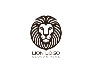 Lion head logo design icon vector illustration. 