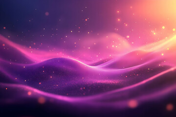Obraz premium Abstract Background - Pink and Purple Waves with Sparkling Particles