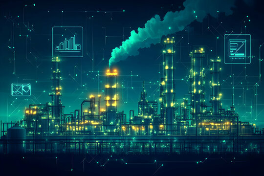 Illustration - Smart Factory Industrial Technology Automation