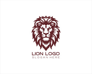 Lion head logo design icon vector illustration. 