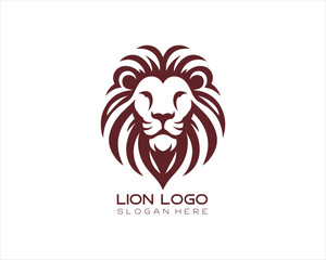 Lion head logo design icon vector illustration. 