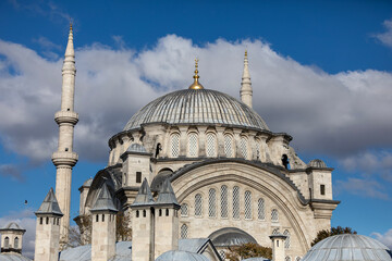 Ottoman imperial Nuruosmaniye Camii mosque in Fatih district, Istanbul, Turkey