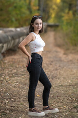 Portrait of a young beautiful girl outdoors.