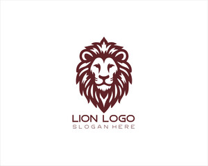 Obraz premium Lion head logo design icon vector illustration. 