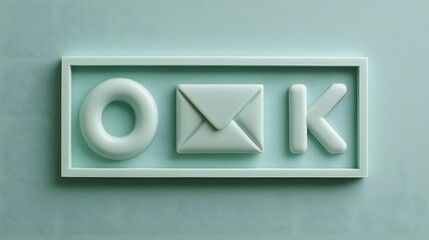 Stylish OK message with envelope design