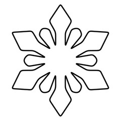 Obraz premium Snowflake outline christmas print idea