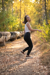 Portrait of a young beautiful girl outdoors.