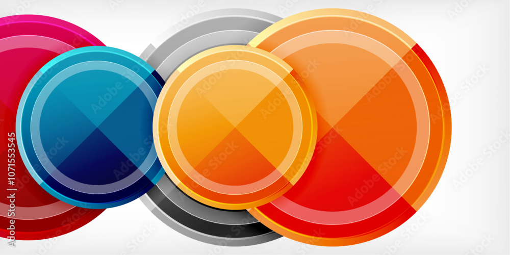 Aufkleber minimal geometric abstract background. circle triangle design