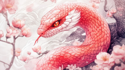 Obraz premium snake in the water