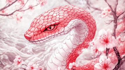 Obraz premium snake in the water
