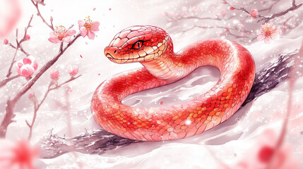 Obraz premium snake in the water