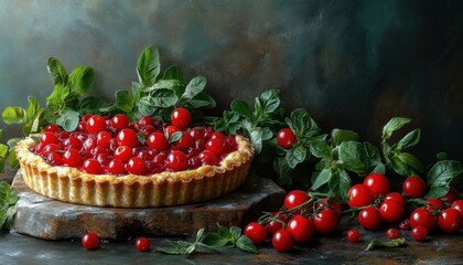 Delicious Homemade Cherry Tomato Tart with Rustic Charm, A Fresh and Flavorful Recipe Perfect for Summer Gatherings