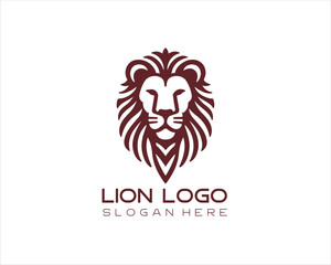 Lion head logo design icon vector illustration. 
