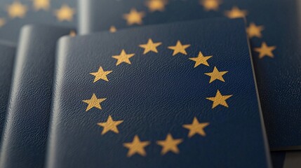European Passports with Golden Stars on Cover