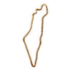 israel Map from rope, cowboy western concept elements.