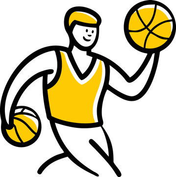 recommend clip art: basketball player outline vector illustration