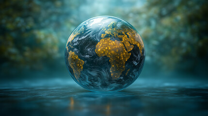 earth on a dark background 