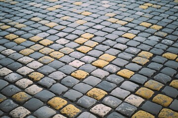 Fototapeta premium A close-up view of a cobblestone pathway