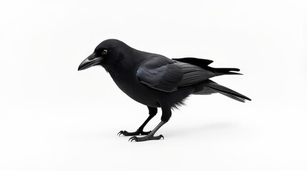 Fototapeta premium High-Resolution Stock Image of Crow Isolated on White Background - Perfect for Nature and Wildlife Projects