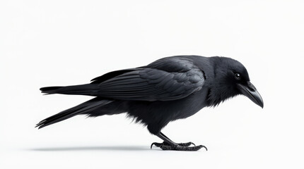 Fototapeta premium High-Resolution Stock Image of Crow Isolated on White Background - Perfect for Nature and Wildlife Projects