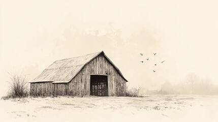 Rustic Barn Sketch
