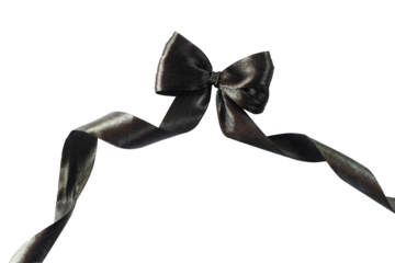 black ribbon on white