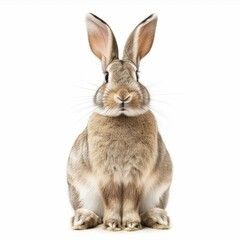 Obraz premium Adorable brown bunny rabbit sits attentively, its soft fur and endearing expression capturing the essence of its gentle nature