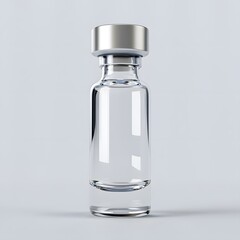 3D Render of a Glass Vial with a Silver Cap