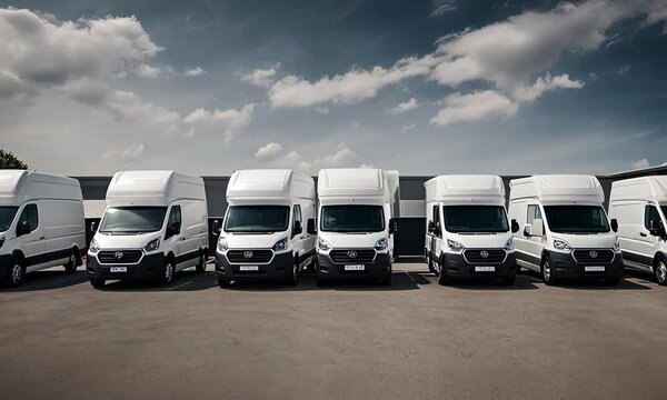 White vans for hire.