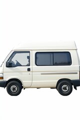 White cargo van isolated on white background.