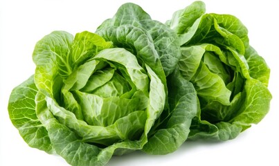 Green butterhead lettuce cabbage isolated on white background