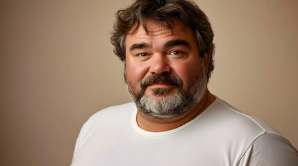 Obraz premium Portrait of a Middle-Aged Man with a Beard - Realistic Image