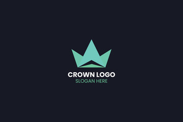 Stylish teal crown logo design with modern branding concept