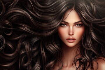 Naklejka premium thick wavy hair
