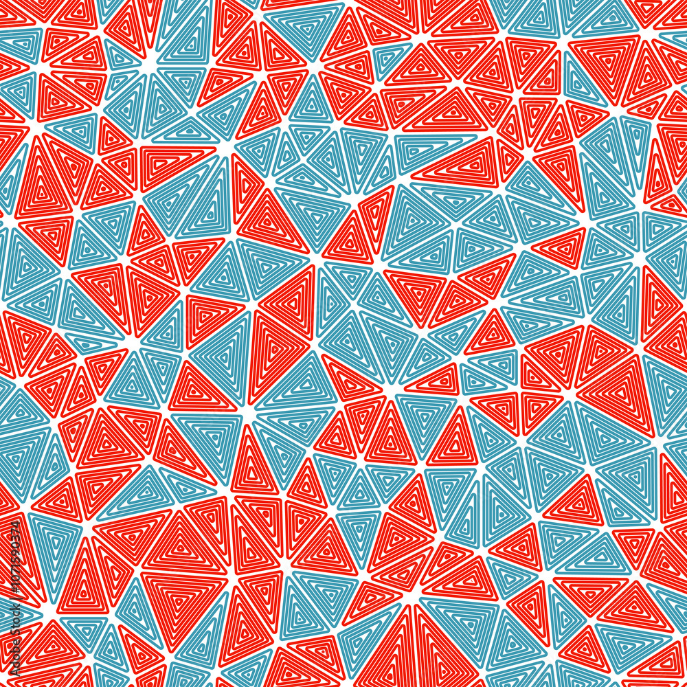 Poster abstract background with mosaic triangle shapes. multiple repeated inner triangles. compact triangle
