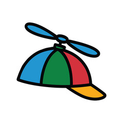 Colorful Propeller Hat Cartoon Illustration © Khai