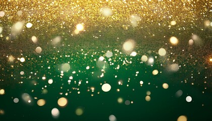 クリスマスシーズンにぴったりなダークグリーン背景にゴールドとシルバーのスパークルがランダムに輝く、温かみのある落ち着いたテクスチャ。
