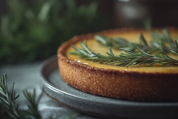 Rustic Rosemary Tart Recipe A Farmhouse Style Dessert with Close-Up on Crust Texture, Easy to Follow Steps and Tips for the Perfect Homemade Treat